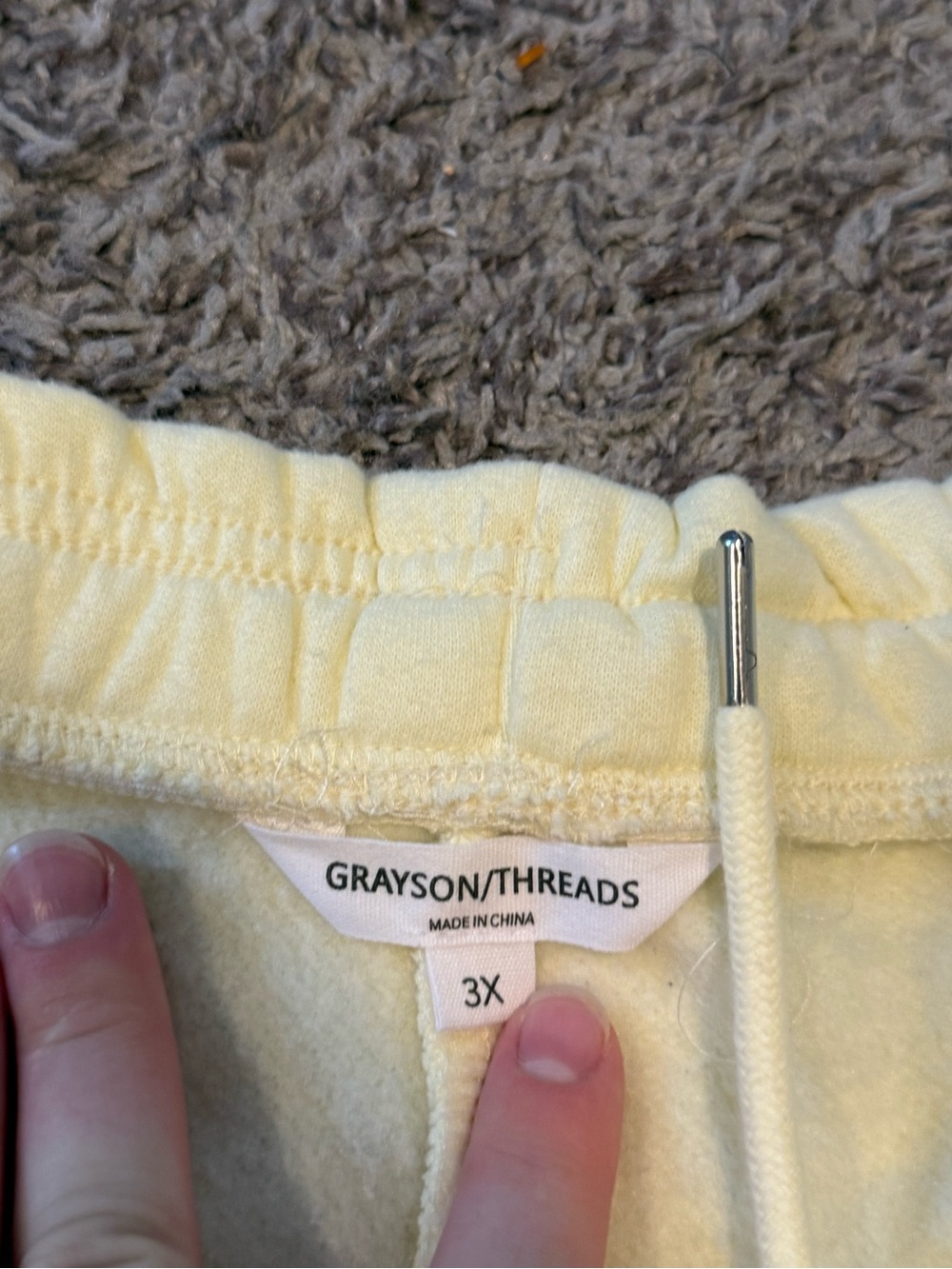 🐷Grayson Threads Light Yellow Drawstring Lounge Pants - Picture 4 of 5